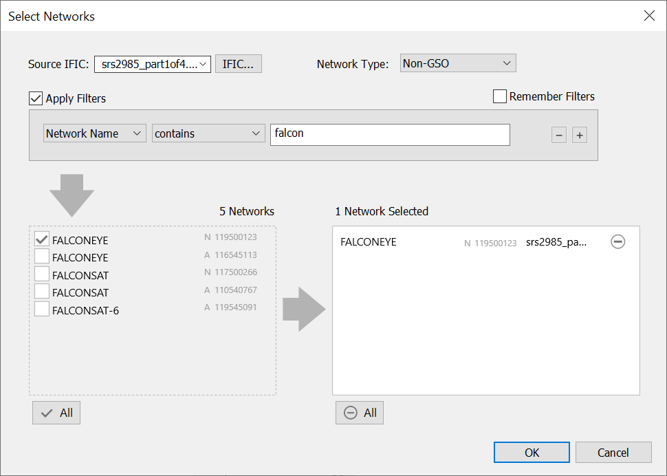 An example screenshot of Visualyse GSO non-GSO