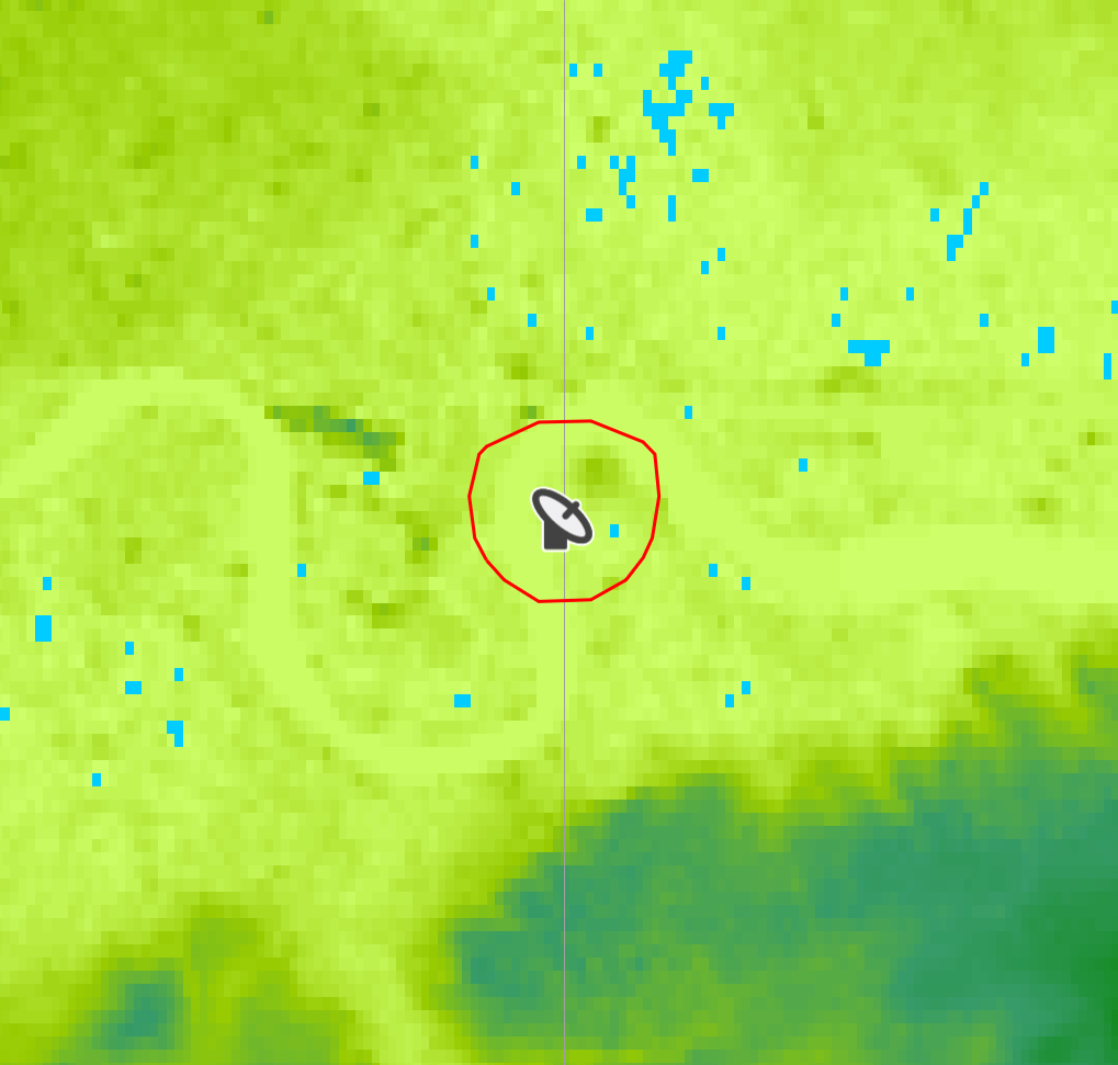 Contour where the Tr(I/N) for 20% of time is metd