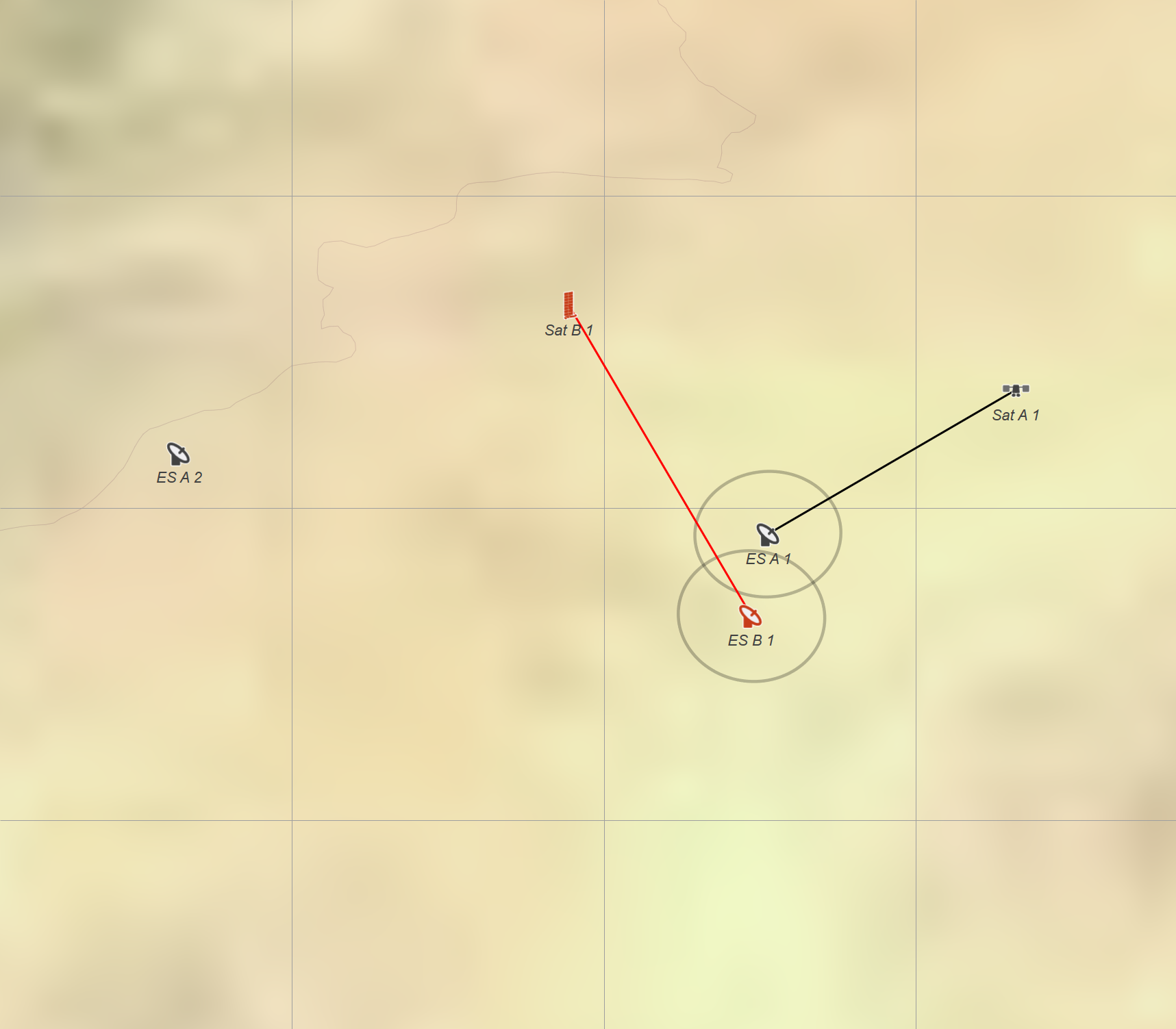 ES are close together, but the satellites are separated