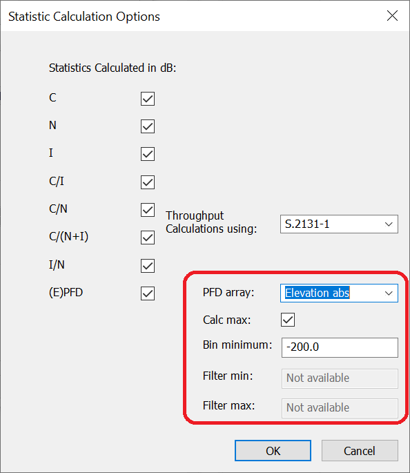 Statistics Calculation Options