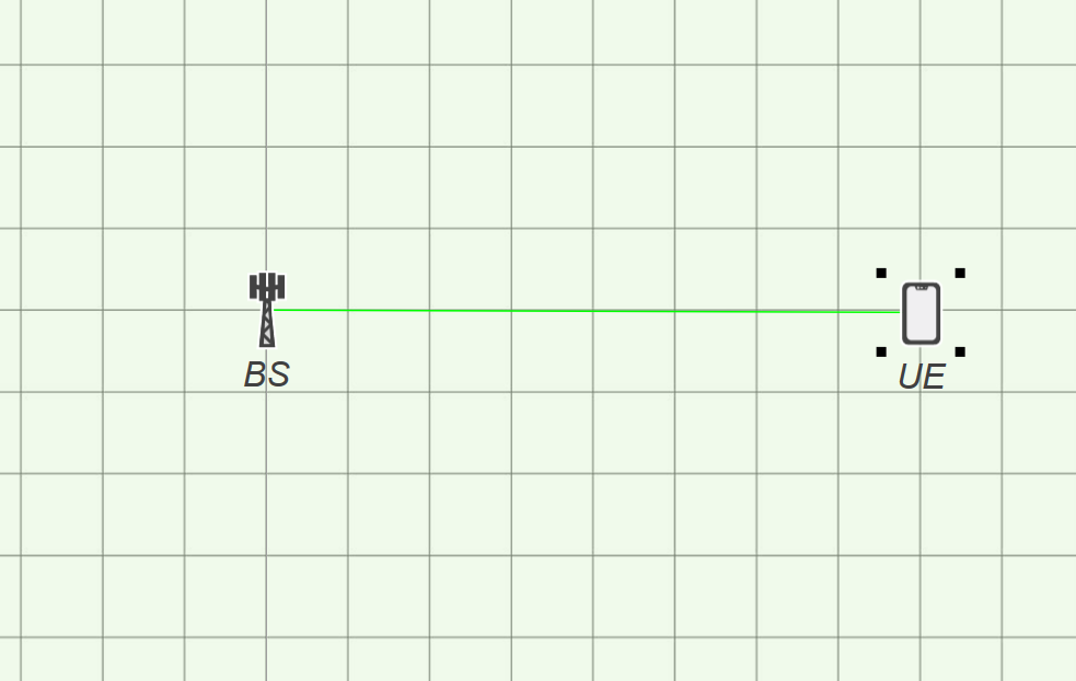 Base station communicating to a mobile 80 m away