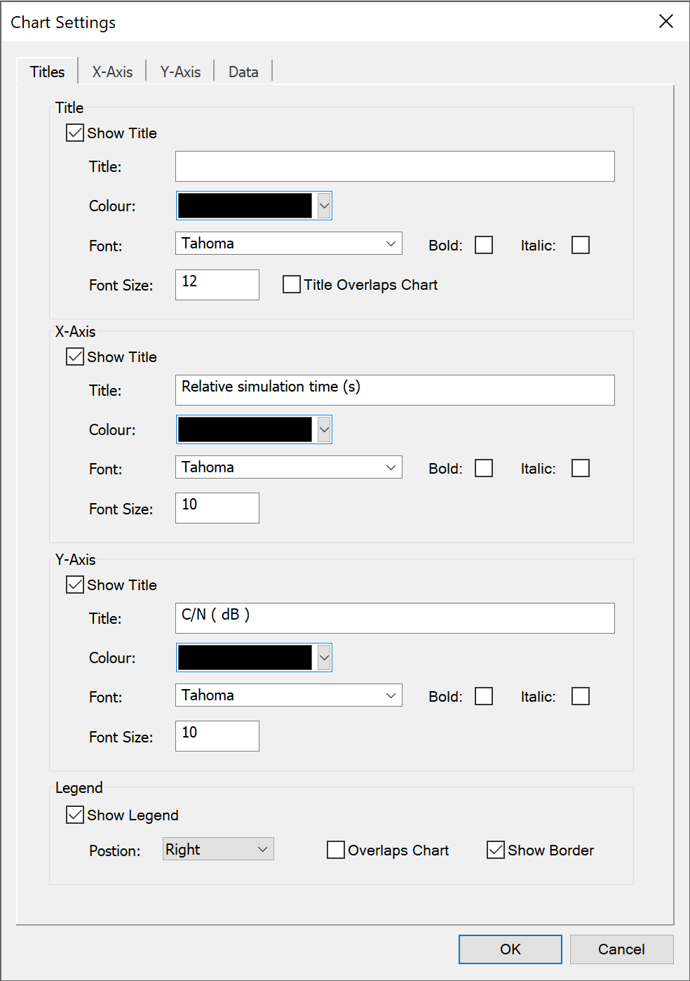 Visualyse Professional V7.10 Graph Settings Screenshot 1